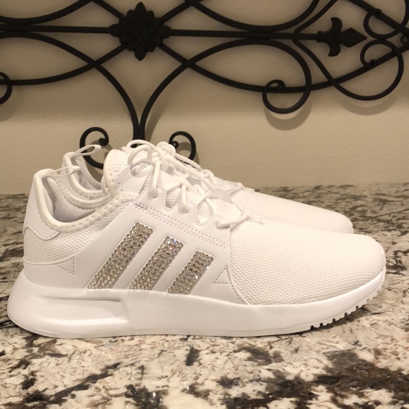 Addidas Original Sneakers with genuine Swarovski Crystals - Size 7.5 (6Y) - Picture 3 of 10